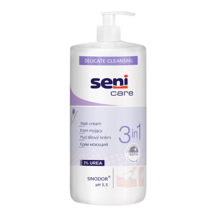 Сени (Seni Care), крем моющий для тела 3 в 1, 1000 мл